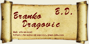 Branko Dragović vizit kartica